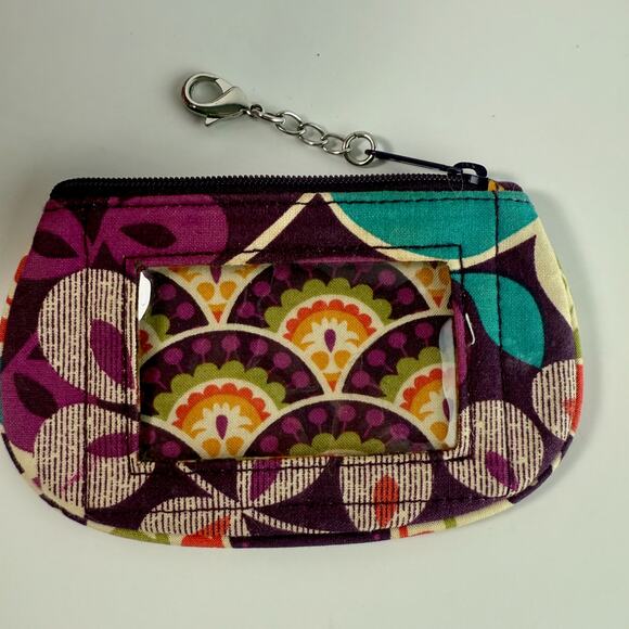Vera Bradley Small Duffel Plum Crazy with ID Coin Purse - Picture 6 of 14